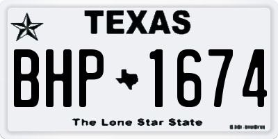 TX license plate BHP1674