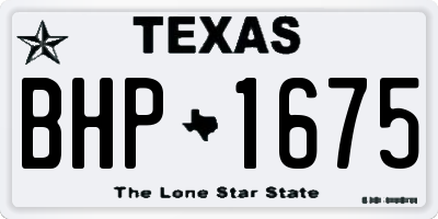 TX license plate BHP1675