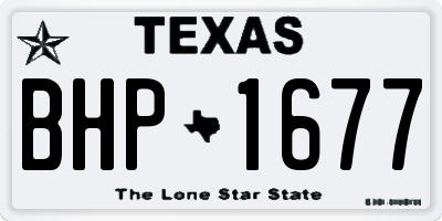 TX license plate BHP1677