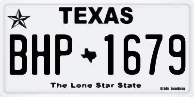 TX license plate BHP1679