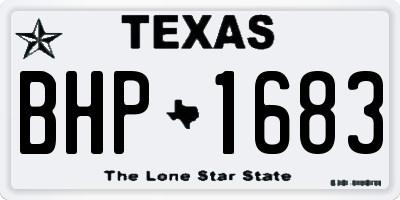 TX license plate BHP1683