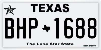 TX license plate BHP1688