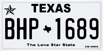 TX license plate BHP1689