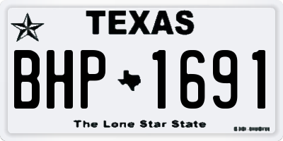 TX license plate BHP1691