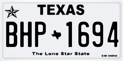 TX license plate BHP1694