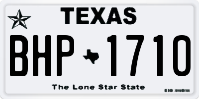 TX license plate BHP1710