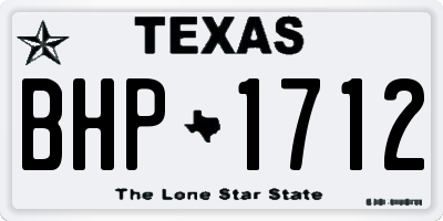 TX license plate BHP1712