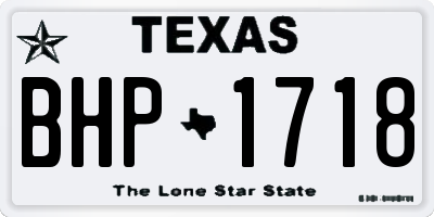 TX license plate BHP1718