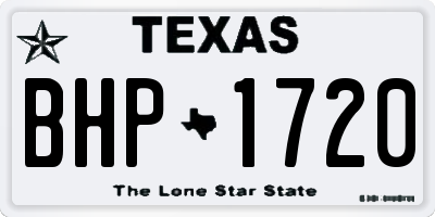 TX license plate BHP1720