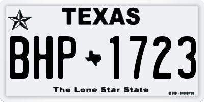 TX license plate BHP1723