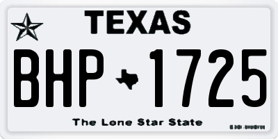 TX license plate BHP1725
