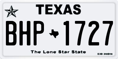 TX license plate BHP1727