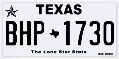 TX license plate BHP1730