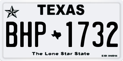 TX license plate BHP1732