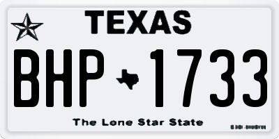 TX license plate BHP1733