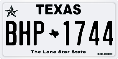 TX license plate BHP1744