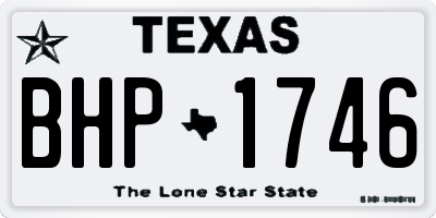 TX license plate BHP1746