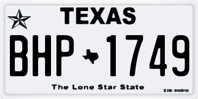 TX license plate BHP1749