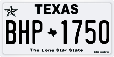 TX license plate BHP1750