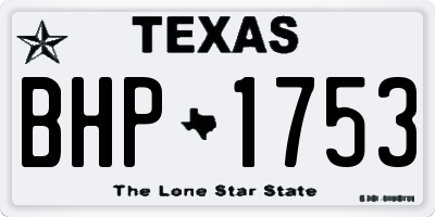 TX license plate BHP1753