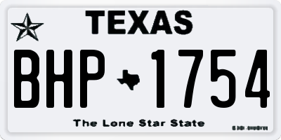 TX license plate BHP1754