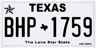 TX license plate BHP1759