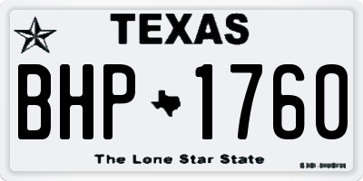 TX license plate BHP1760