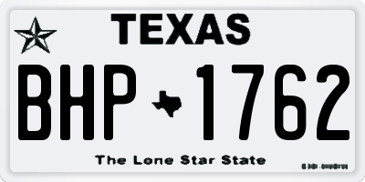 TX license plate BHP1762