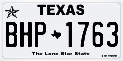 TX license plate BHP1763