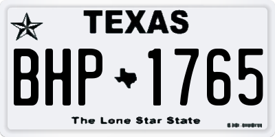 TX license plate BHP1765