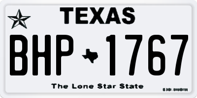 TX license plate BHP1767