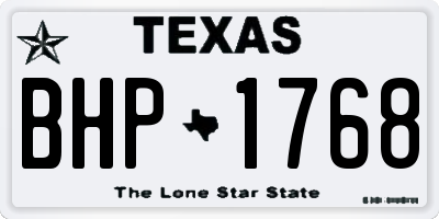 TX license plate BHP1768