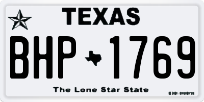 TX license plate BHP1769