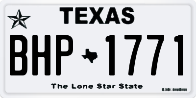 TX license plate BHP1771