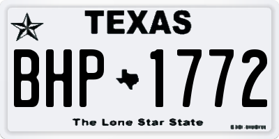 TX license plate BHP1772