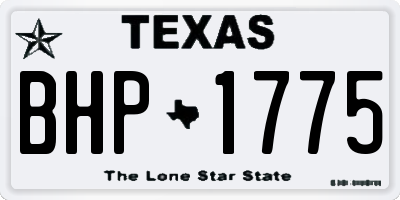 TX license plate BHP1775