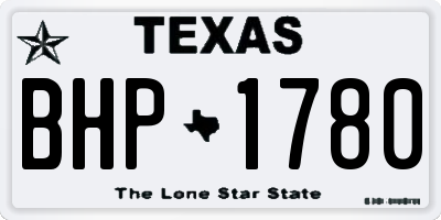TX license plate BHP1780