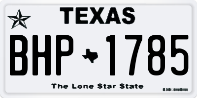 TX license plate BHP1785