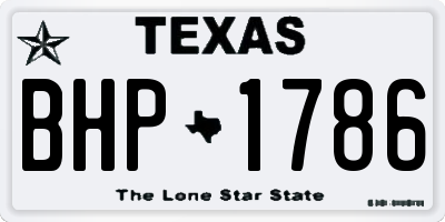 TX license plate BHP1786