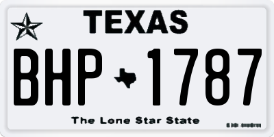 TX license plate BHP1787