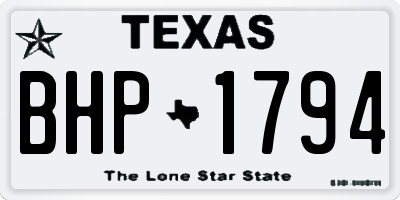TX license plate BHP1794