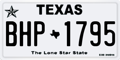 TX license plate BHP1795