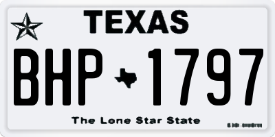 TX license plate BHP1797