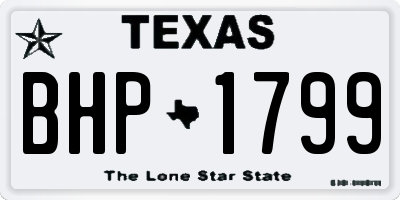 TX license plate BHP1799