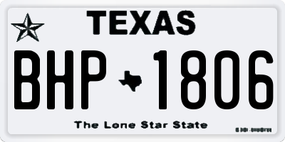 TX license plate BHP1806