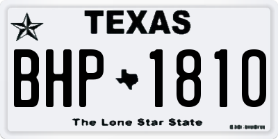 TX license plate BHP1810