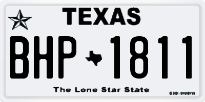 TX license plate BHP1811