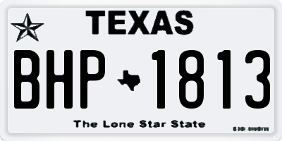 TX license plate BHP1813