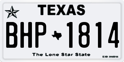 TX license plate BHP1814
