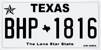TX license plate BHP1816